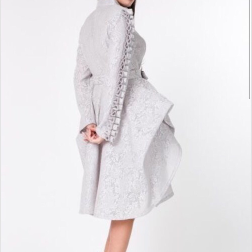 💥Last One💥 NWOT CQ by CQ Silver Lace Skater Coat - Picture 3 of 8